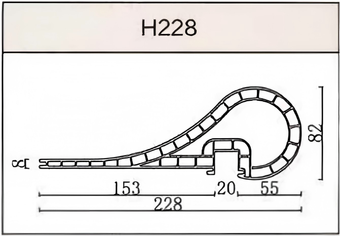 Curved-shaped wall panel (H228)